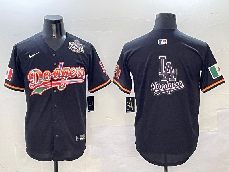 Men Los Angeles Dodgers Blank Black rainbow Nike 2025 MLB Jersey style 21->los angeles dodgers->MLB Jersey